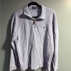 Polo by Ralph Lauren Men's Light Gray Zip-Up Sweater